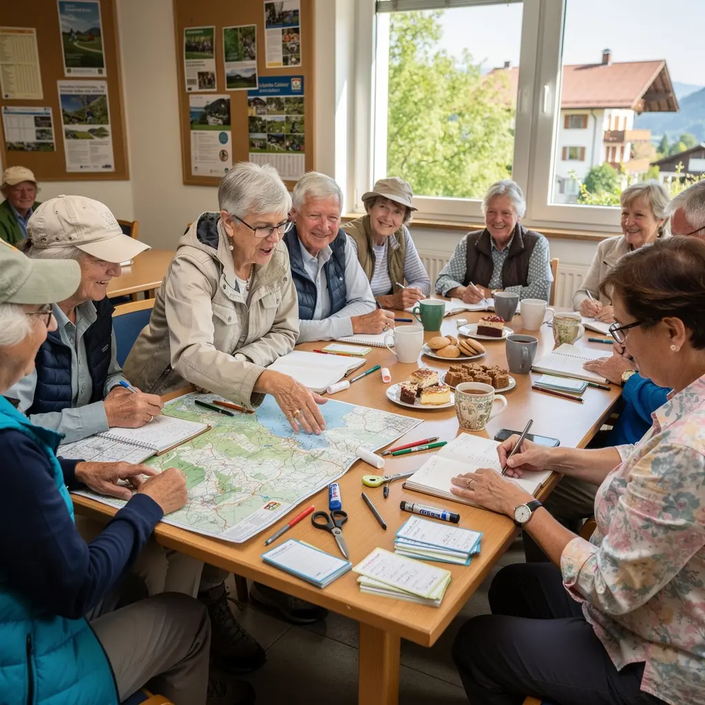 Eine detaillierte Packliste für einen Ausflug in die Natur, umgeben von einem wunderschönen Park.